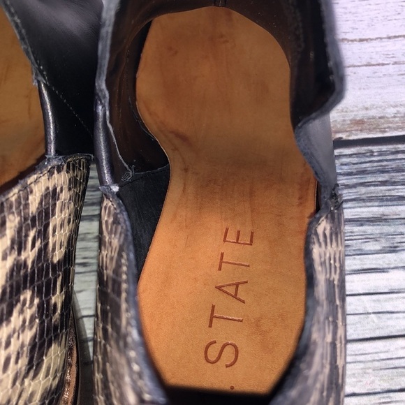 1.State IDana Ankle Boot Black/Snake Print Sz 7M - Picture 7 of 12